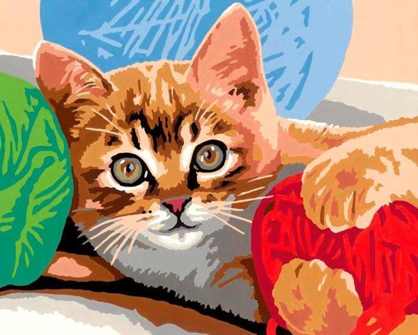 Рисование по номерам котенок