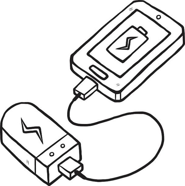 Раскраска зарядка для телефона