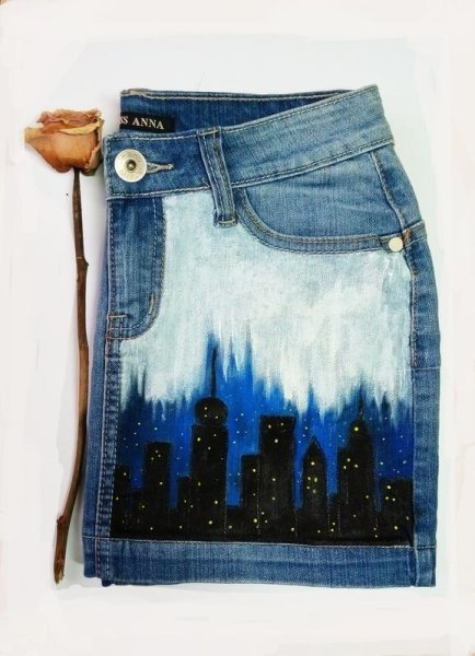 Роспись джинс акриловыми красками