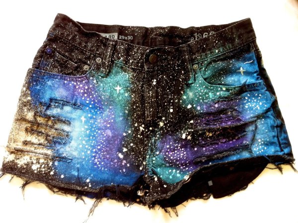 Космические шорты джинсовые