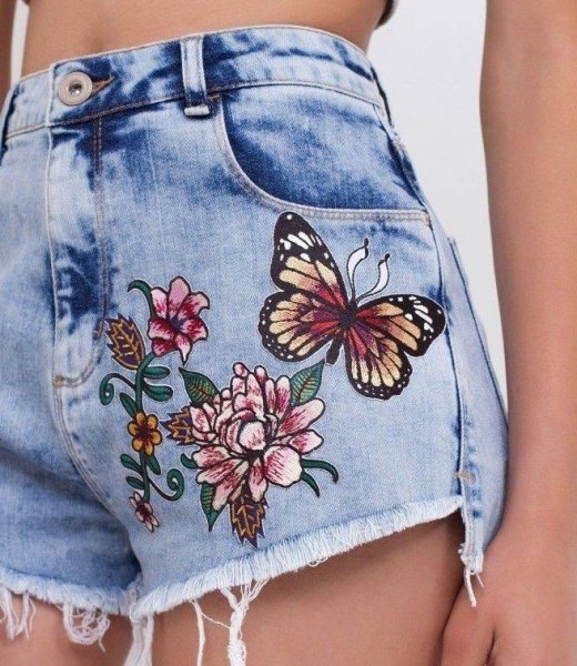 Разрисовать джинсовые шорты