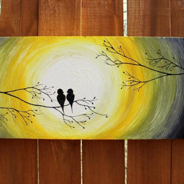 Пейзаж пастелью сухой