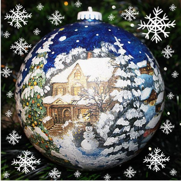 Роспись новогодних шаров своими руками для детей