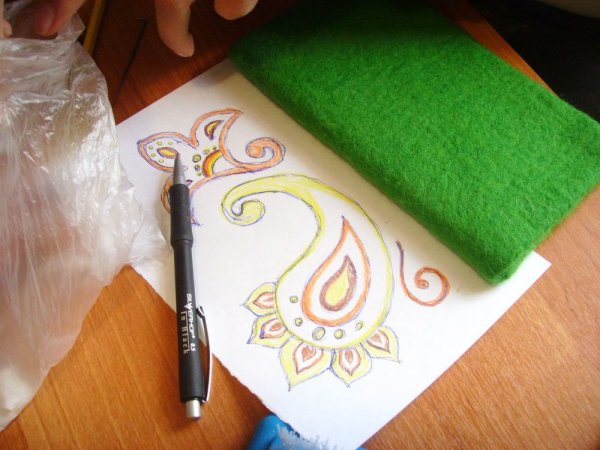 Набивка шерсти на ткань