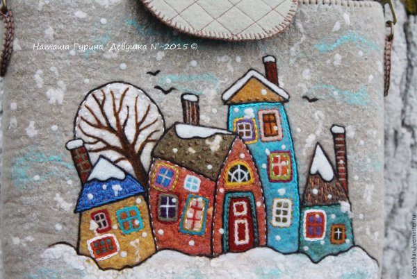 Зимнее панно из ткани