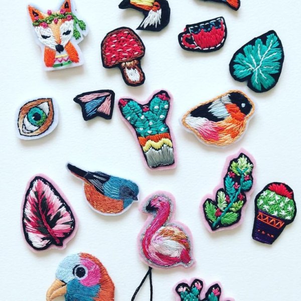 Вышивка на фетре нитками