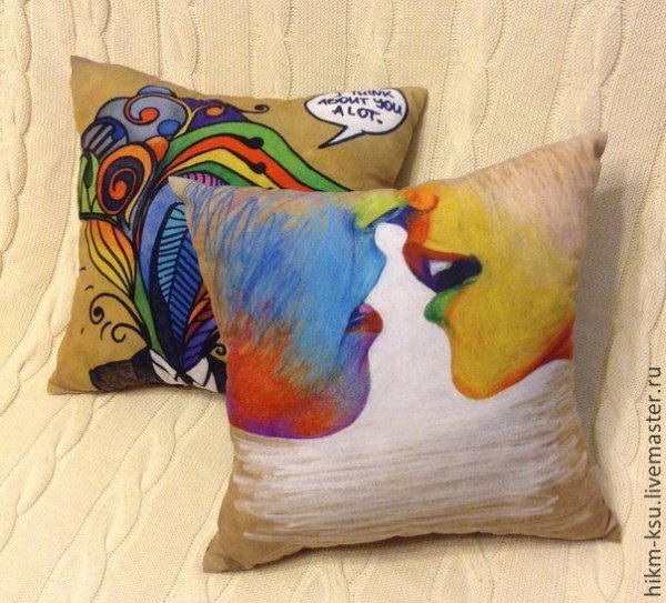 Подушка рисунок живопись