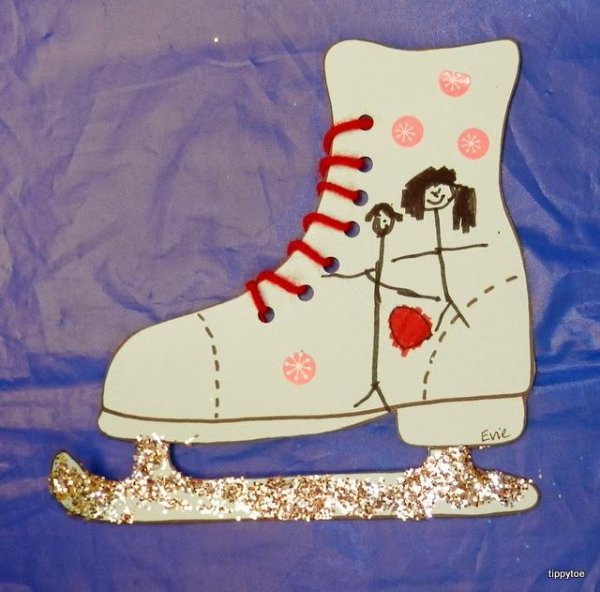 Новогодняя открытка с коньками