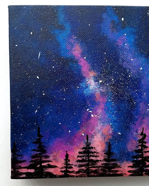 Звездное небо гуашью