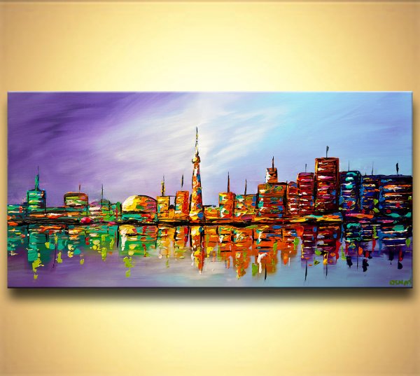 Картина города красками