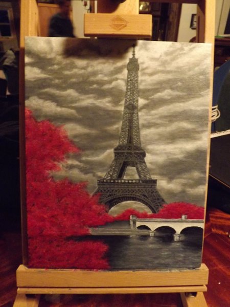Эйфелева башня на холсте