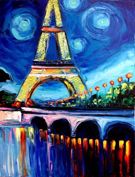 Эйфелева башня мастихином
