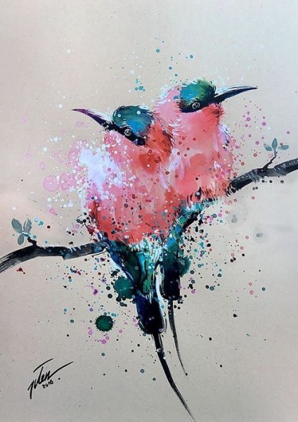 Художник Тилен ти акварель