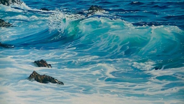 Море волна акрилом