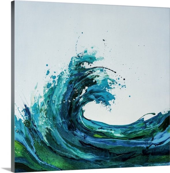 Морская волна акрилом