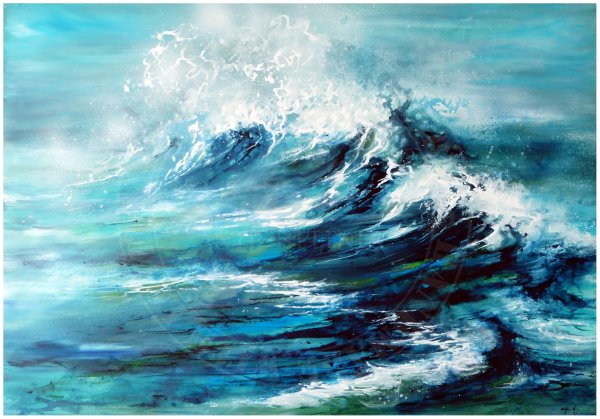 Море волны акварель