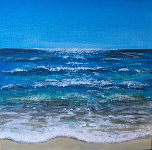 Морская волна акрилом