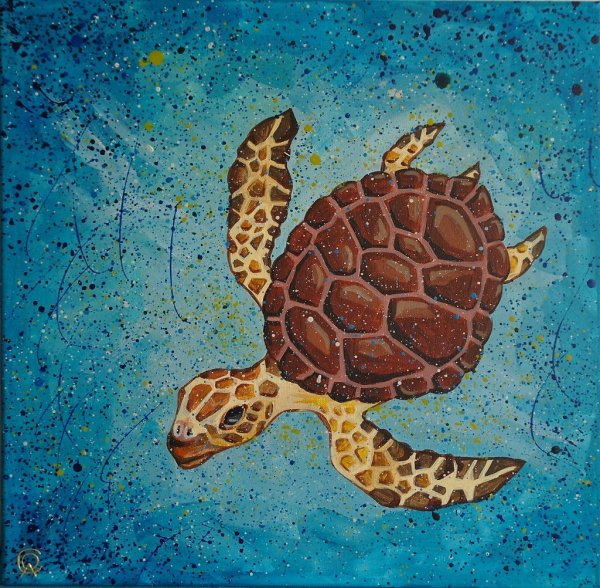 Черепаха красками