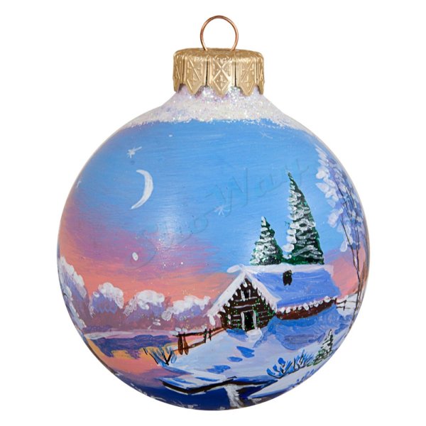 Елочные игрушки с пейзажами