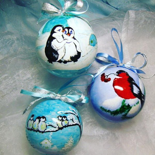 Разрисованные елочные шары