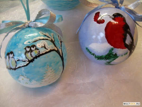 Роспись новогодних шаров для детей