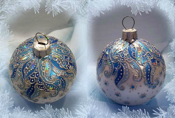 Роспись новогодних шаров