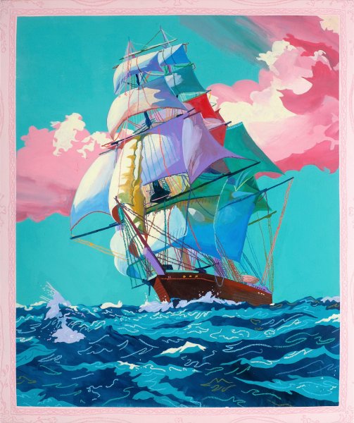 Парусник пастелью