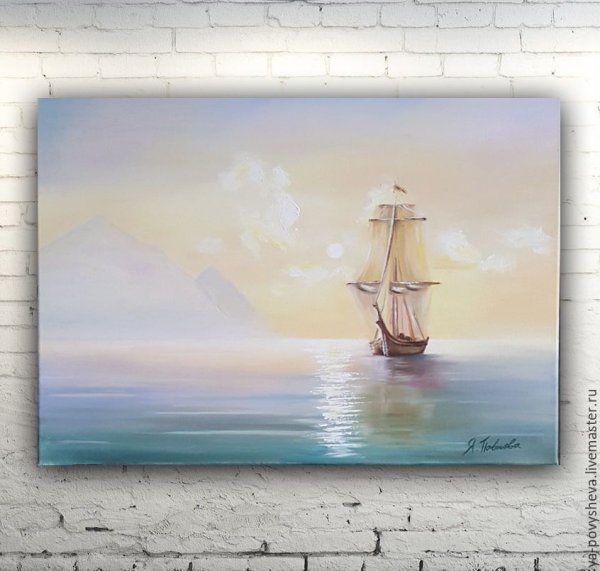 Морской пейзаж акрилом на холсте
