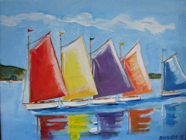 Морской пейзаж акрилом