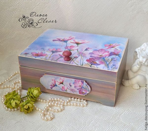 Декор шкатулки акриловыми красками