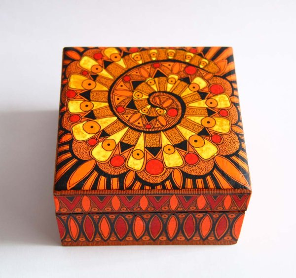 Шкатулка расписать гуашь