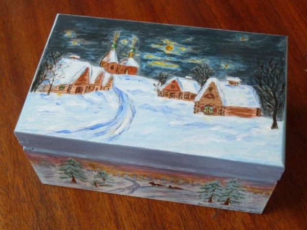 Точечная роспись деревянных шкатулок