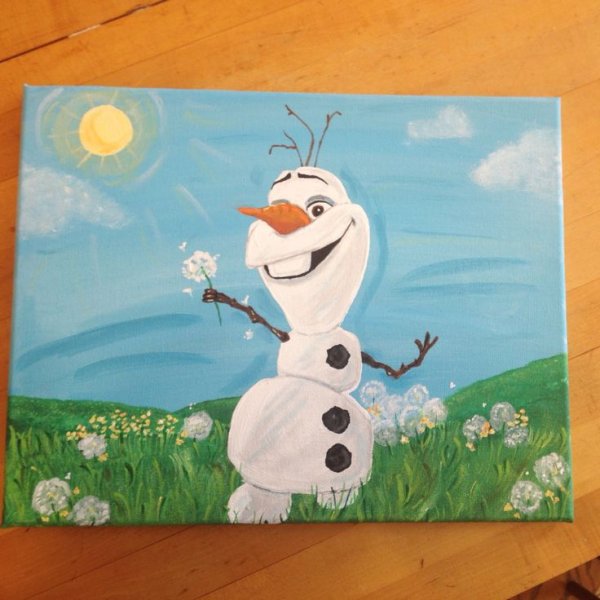 Рисовать на холсте мультяшки