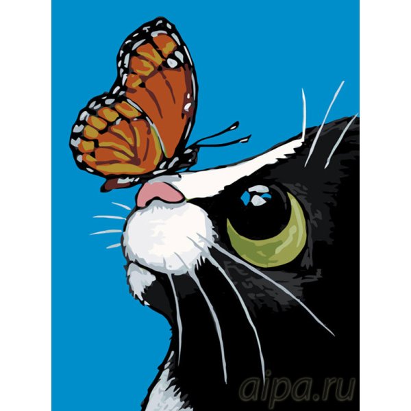 Котик акрилом на холсте