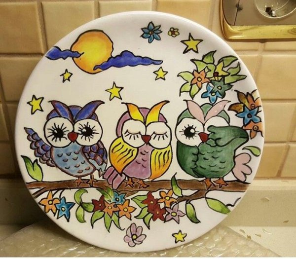 Роспись посуды витражными красками