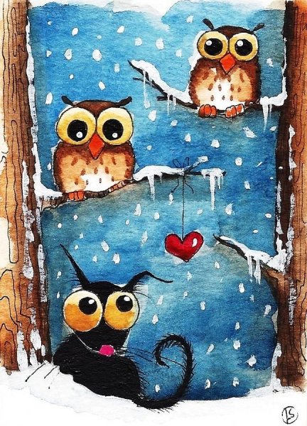 Забавные картины акрилом