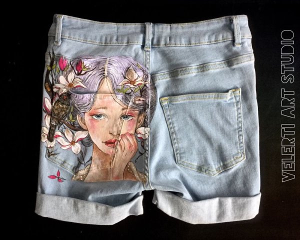 Разрисовать джинсовые шорты
