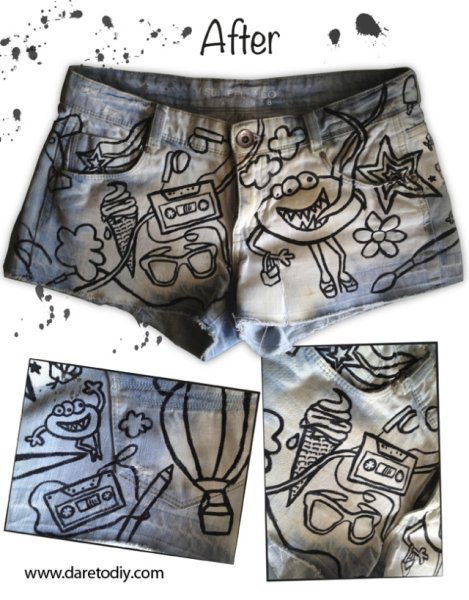 Разрисованные шорты