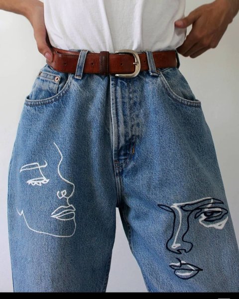 Роспись на кармане джинс