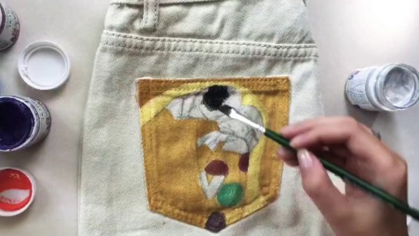 Роспись по ткани шорты