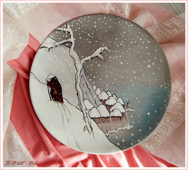 Новогодняя роспись по керамике