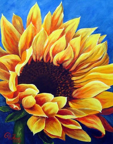 Подсолнухи акрилом