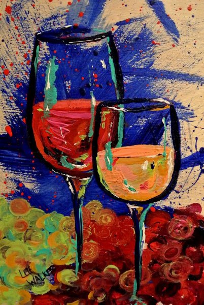 Бокалы в современной живописи