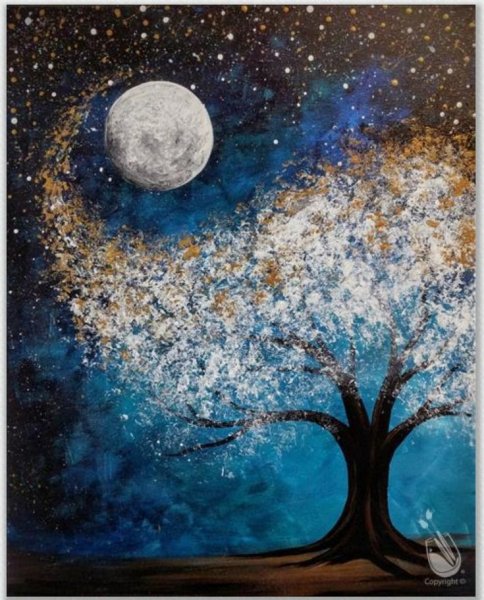 Картина акрилом Луна