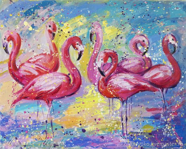 Мастихином живопись Фламинго