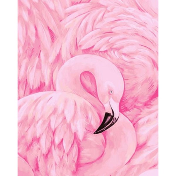 Алмазная мозаика розовый Фламинго