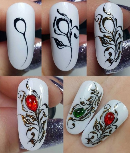 Китайская роспись на ногтях