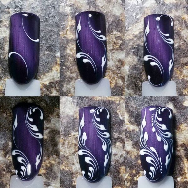 Рисунки на ногтях черной акриловой краской