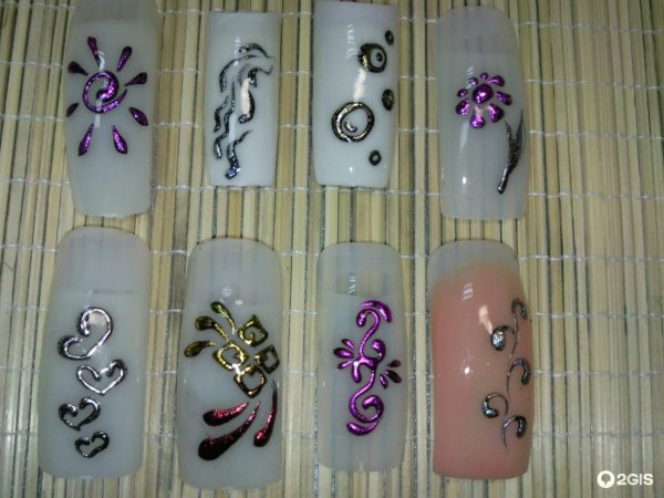 Акварельная роспись на ногтях