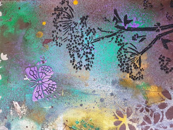 Микс Медиа холст осень